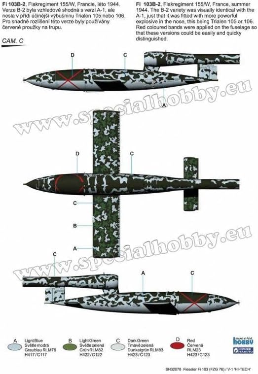 תחביב מיוחד SPH32078 1:32 FIESELER FI 103 / V-1 'ערכת היי-טק' [ערכת בניית דגם]